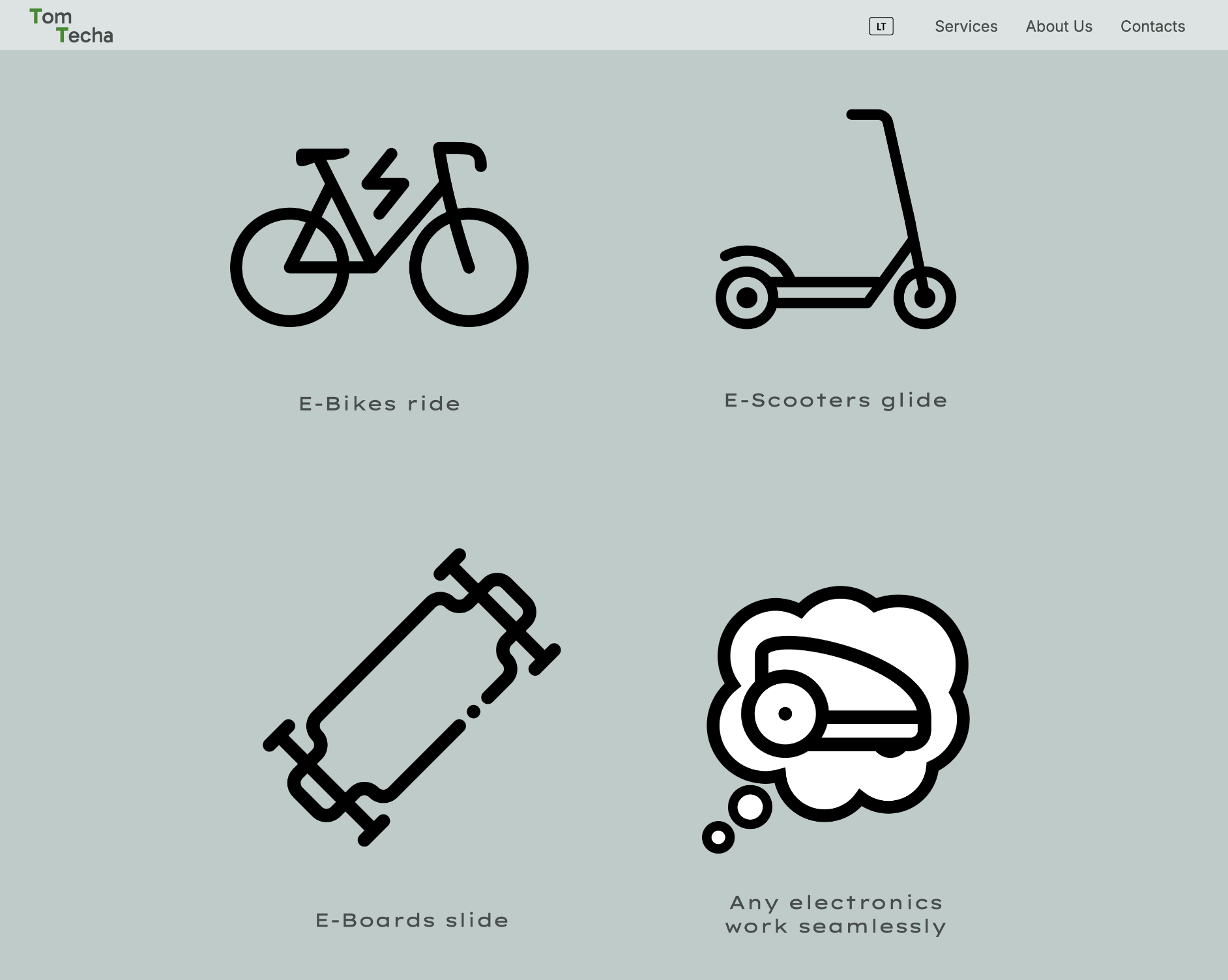 Screenshot of tomtecha.lt webpage